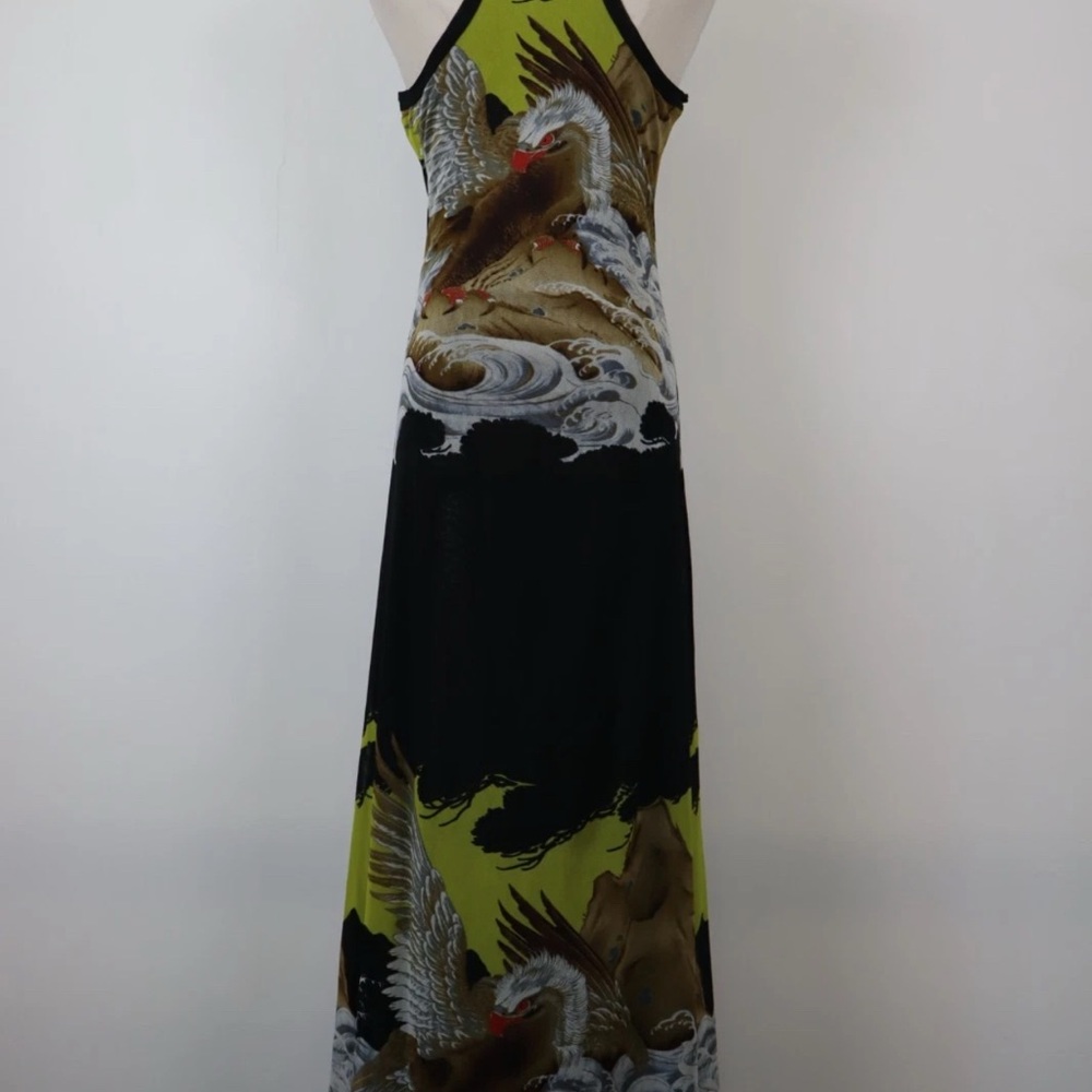 Jean Paul Gaultier Black and Olive Backless Dress